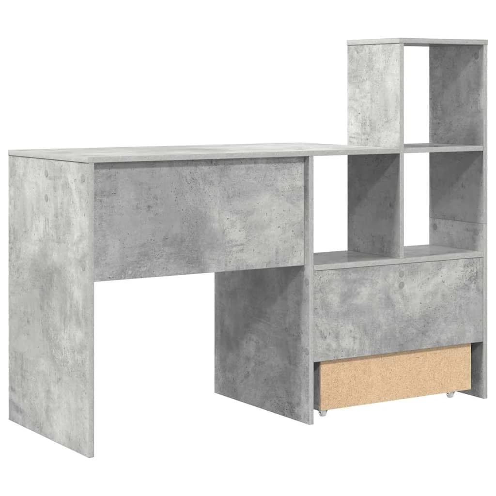 Miza Betonsko siva Inženirski les 131,5 x 50 x 106,5 cm - slika 9