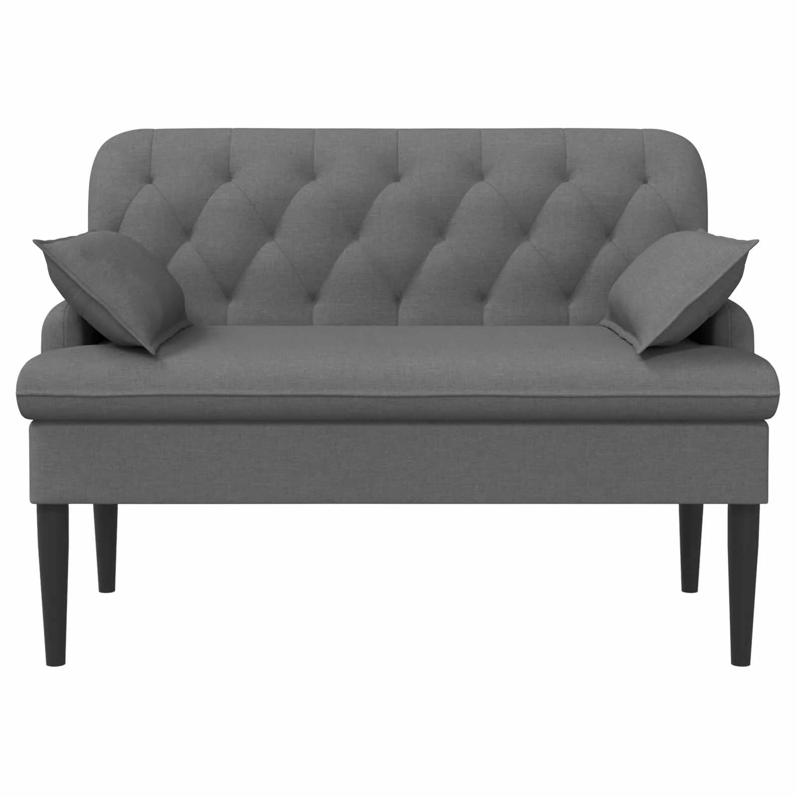 Dvojnica s gumbi Temno siva 111 x 68 x 80 cm Blago - slika 3