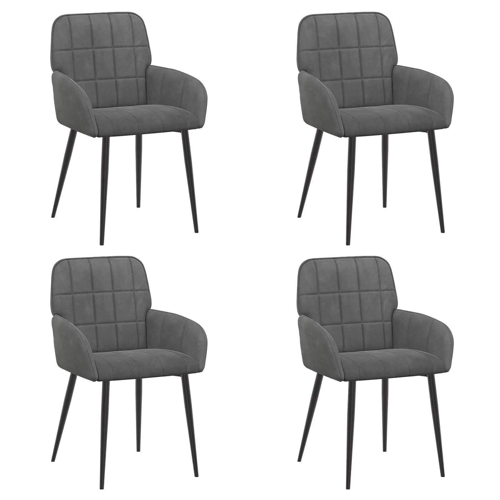 Jedilni stoli 4 kos Žamet Temno siva 57 x 50 x 85 cm - slika 2