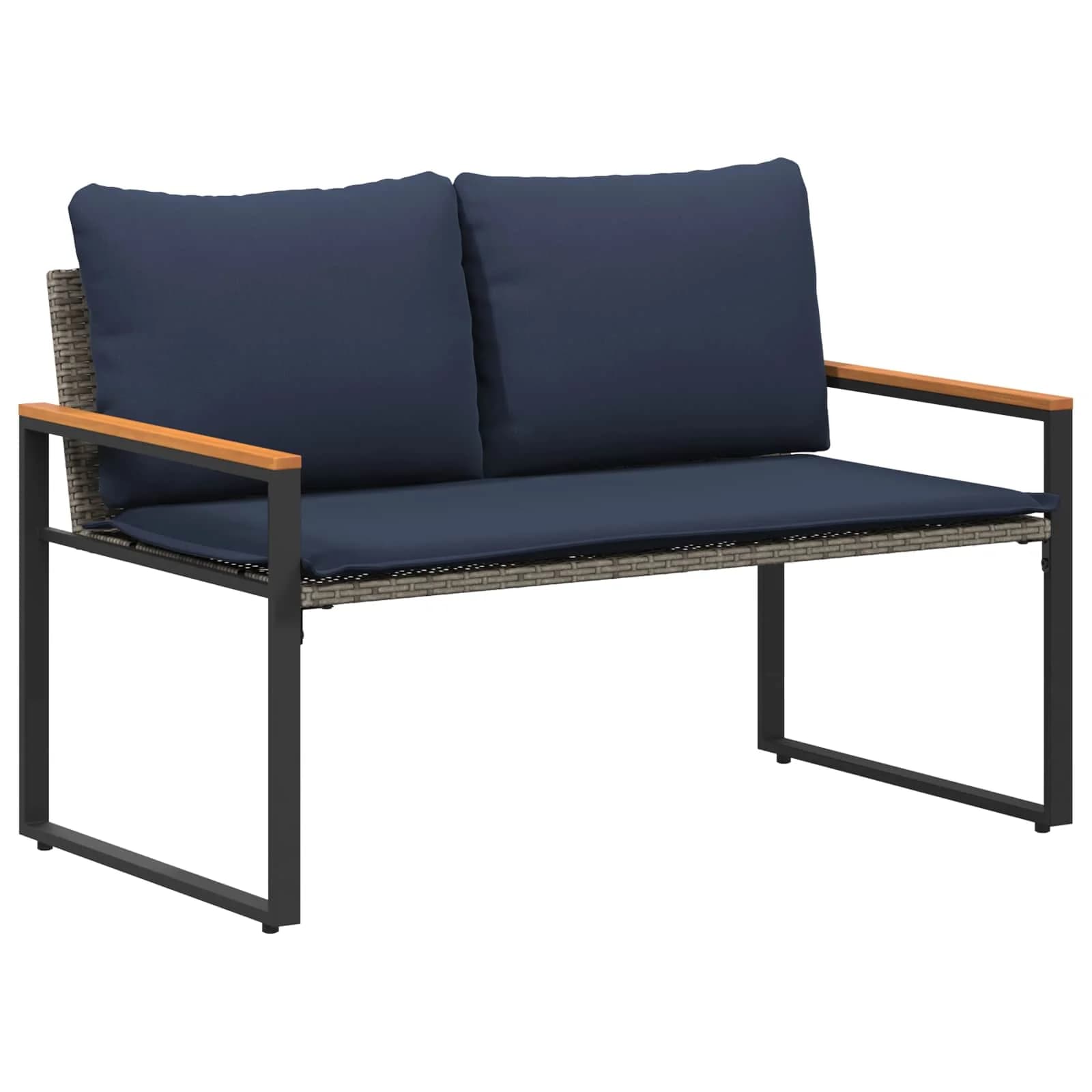 klop z blazino Siva in mornarsko modra 115 x 65 x 72 cm Ratan - slika 2