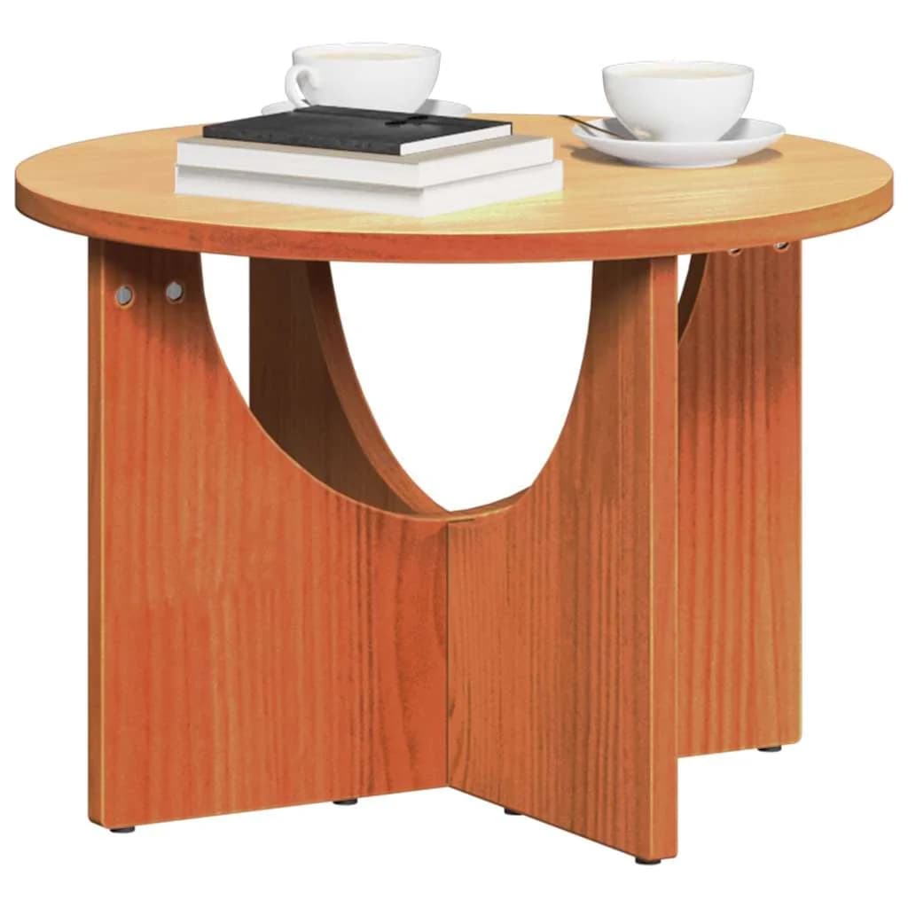 Klubska miza Voskast rjav 50 x 50 x 35 cm Trdna borovina - slika 3