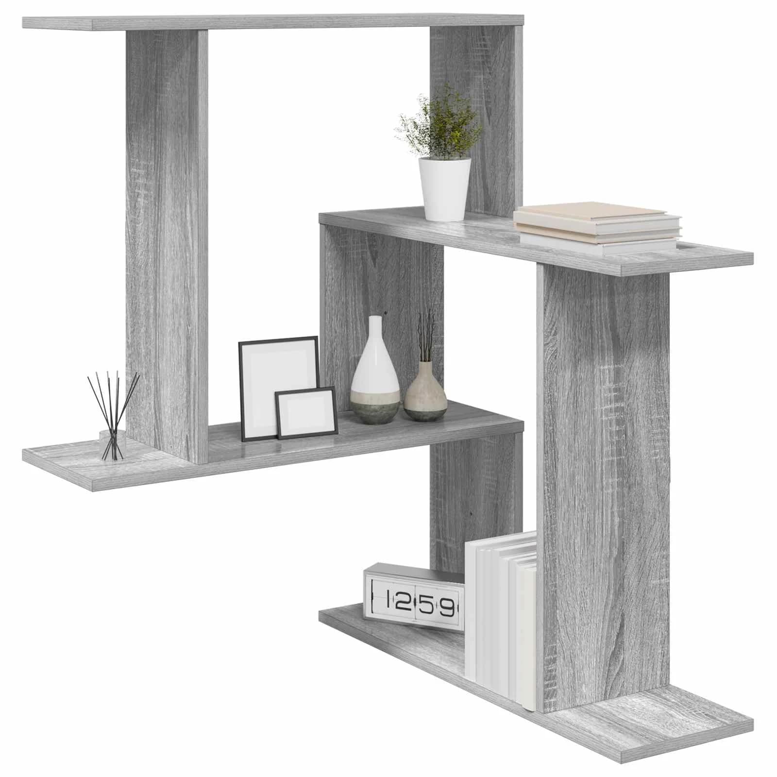 Stenska polica Siva Sonoma 67 x 67 x 87 cm Inženirski les - slika 3