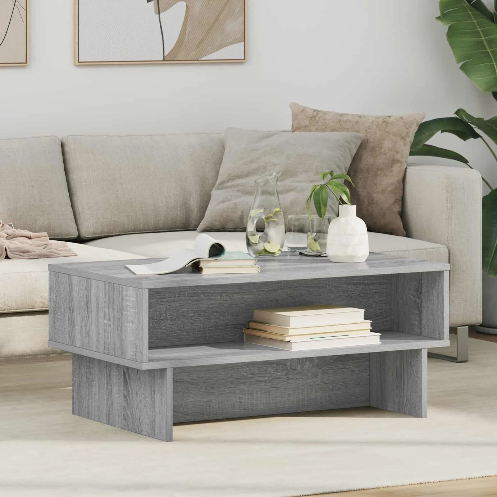 Klubska miza Siva Sonoma 80 x 46 x 35 cm Inženirski les