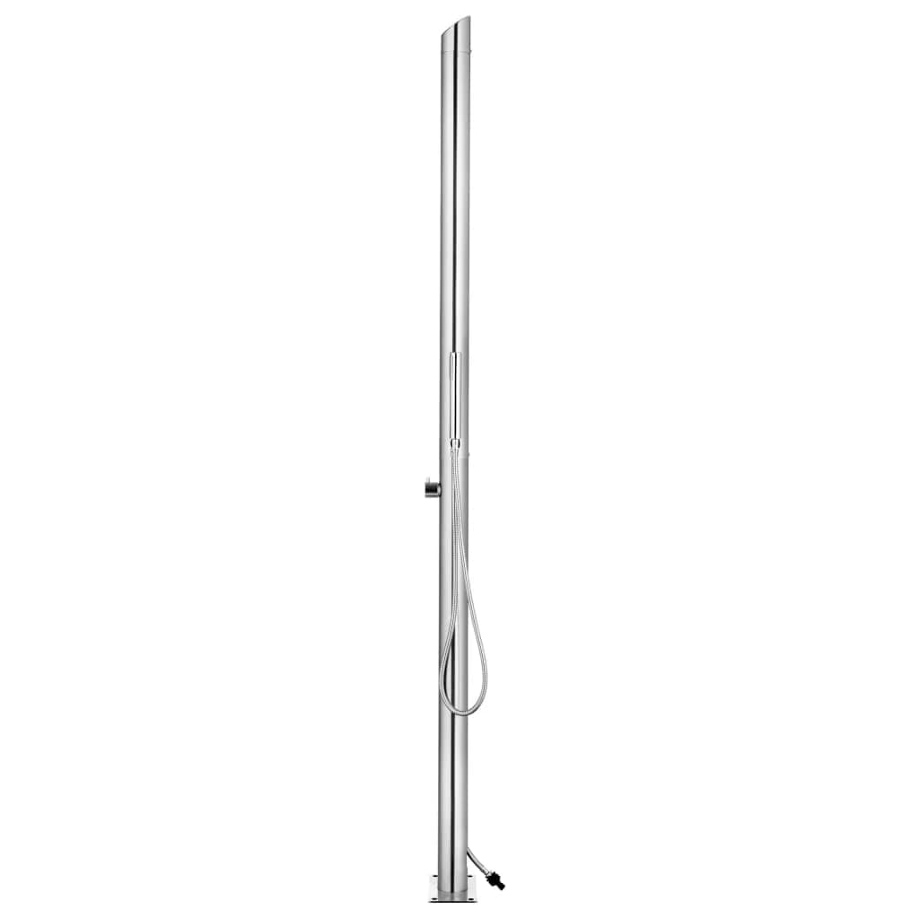 Vrtni tuš s sivim podstavkom 225 cm nerjaveče jeklo - slika 4