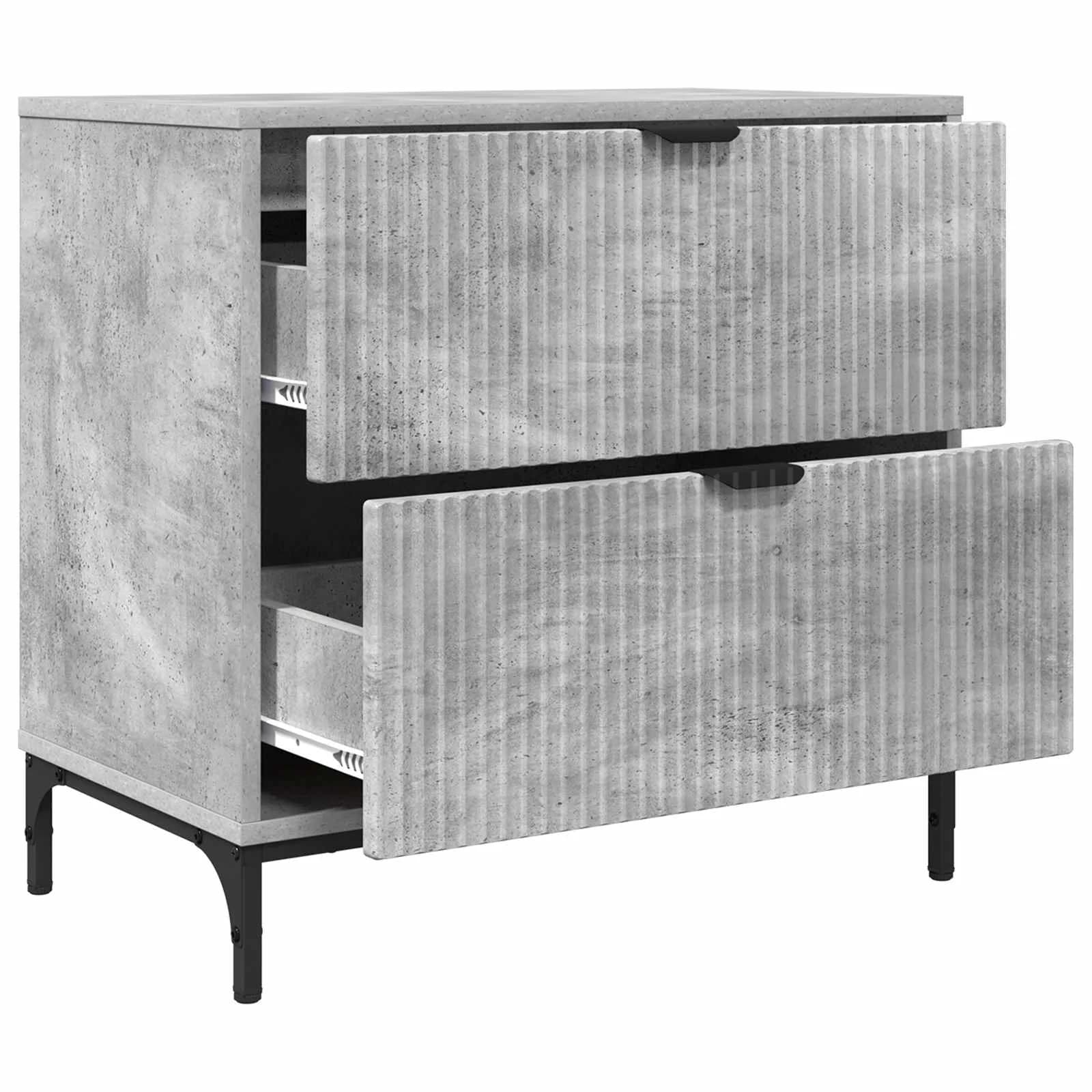 Nočna omarica Betonsko siva 63.5 x 36 x 61 cm Inženirski les - slika 5