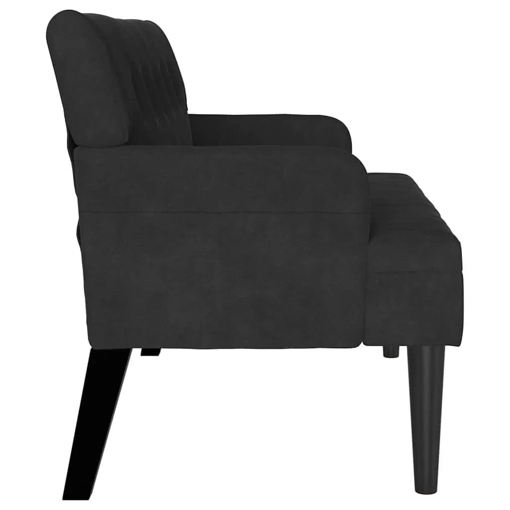 Chesterfield klop Črna 112 x 65,5 x 75 cm Žamet - slika 5