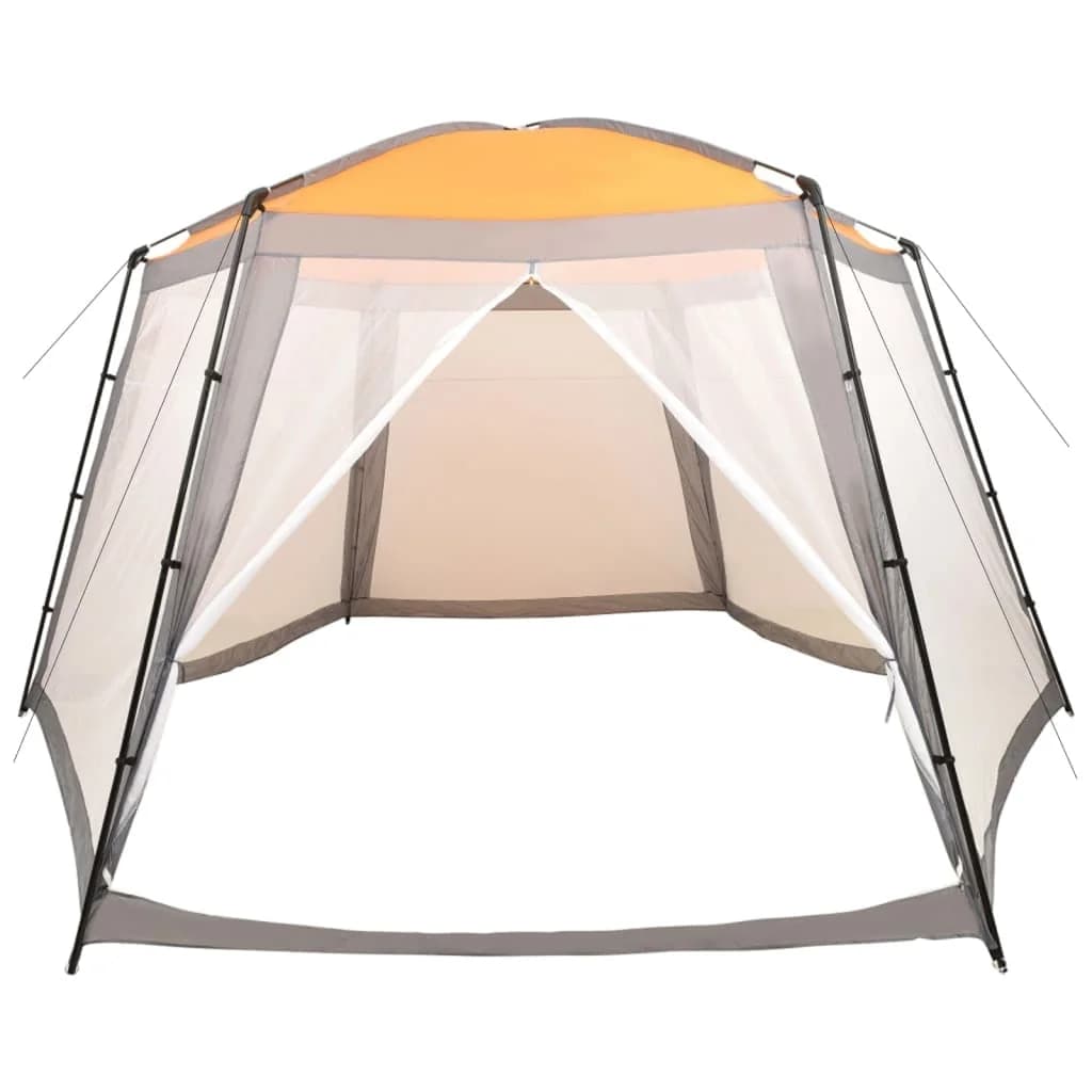 Šotor za bazen iz blaga 660x580x250 cm siv - slika 3