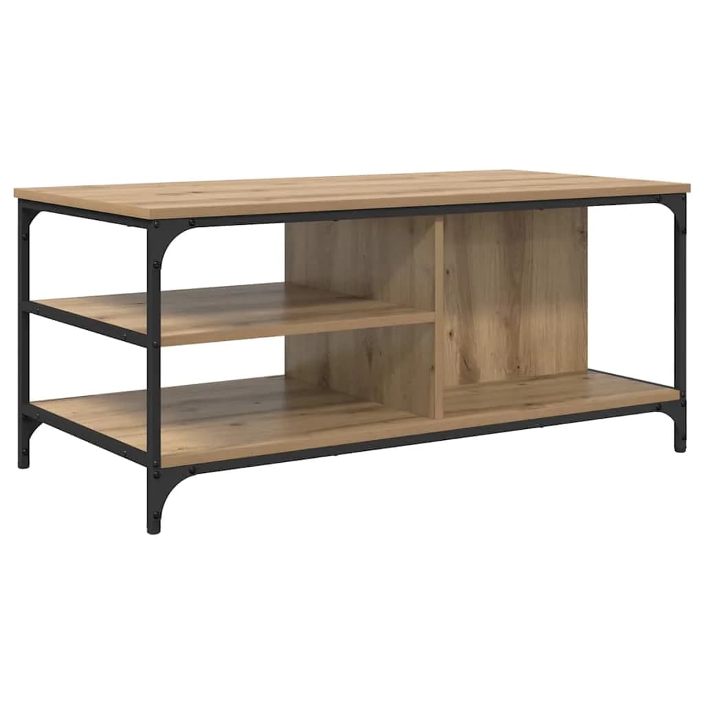 Klubska miza Umetni hrast 100 x 50 x 45 cm Inženirski les - slika 2