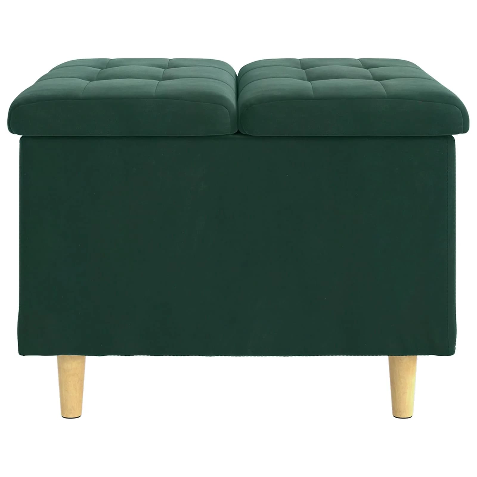 Shranjevalna tabureta Temno zelena 60 x 60 x 45 cm Žamet - slika 5
