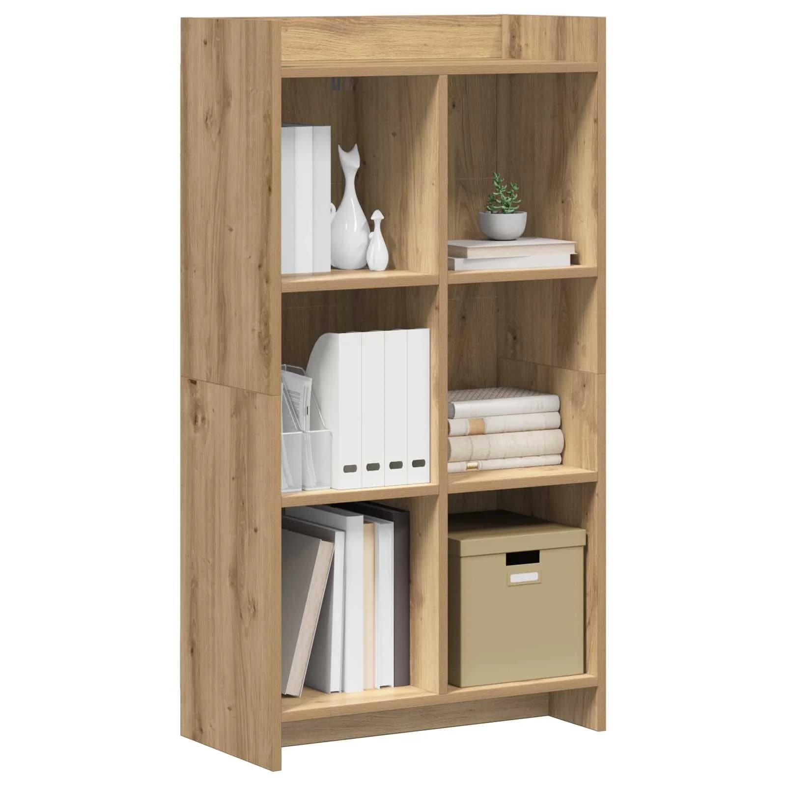 Knjižna omara 6 nivojev 59 x 30 x 111 cm Inženirski les - slika 3