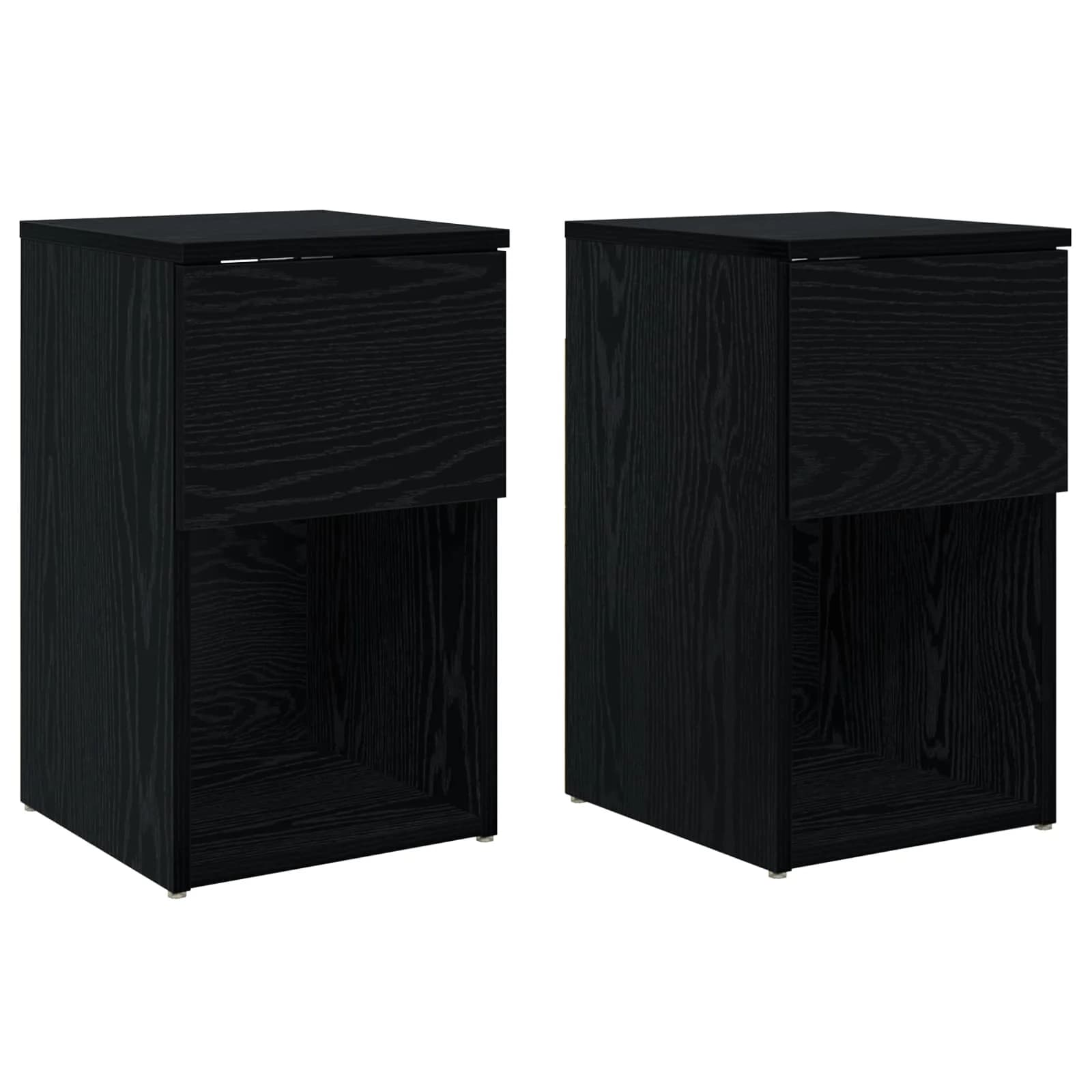Posteljna omarica 2 kos Črni hrast 29 x 31,5 x 49 cm - slika 2
