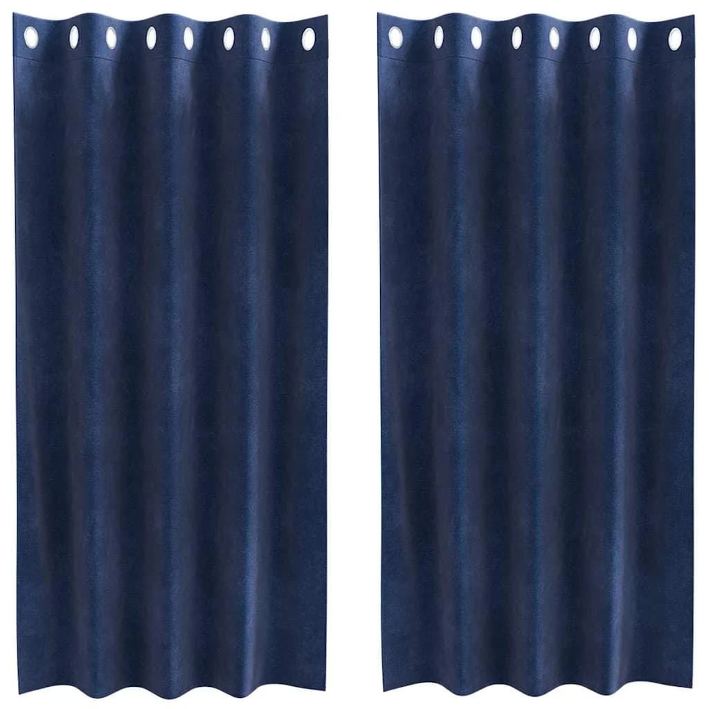Zatemnitvene zavese 2 kos Temno modra 140 x 175 cm Žamet - slika 2