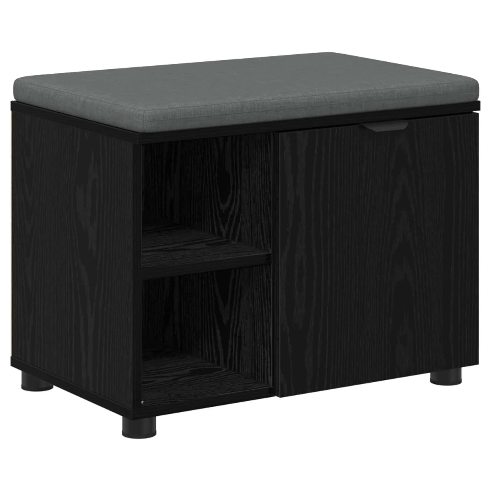 Haldna klop Črni Hrast 60 x 38 x 46 cm Oblikovan Les in Tkanina - slika 2