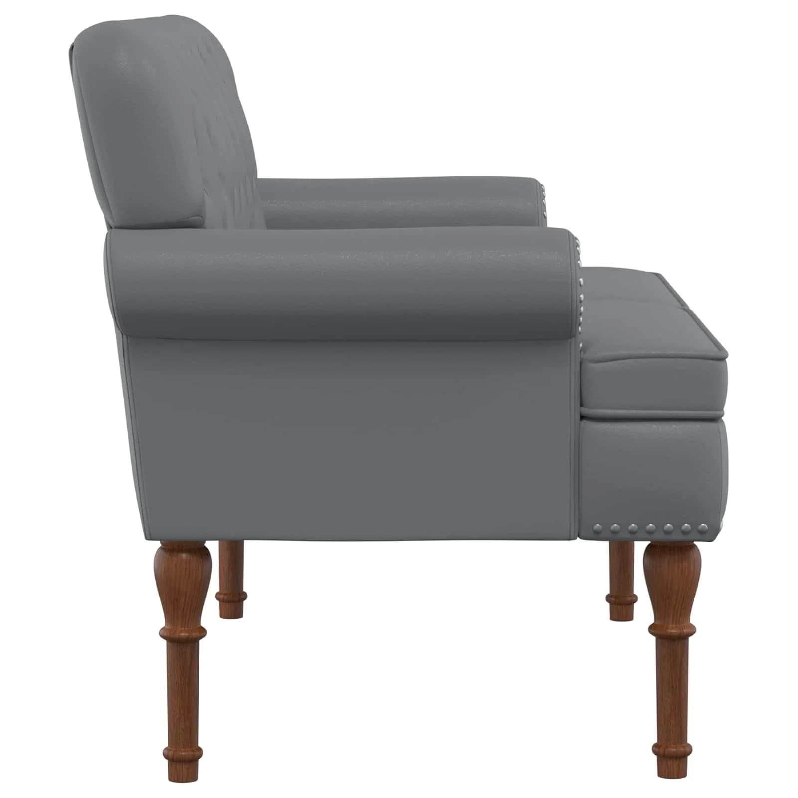 Dvojnica s gumbi Siva 120 x 65 x 77 cm Umetno usnje - slika 4