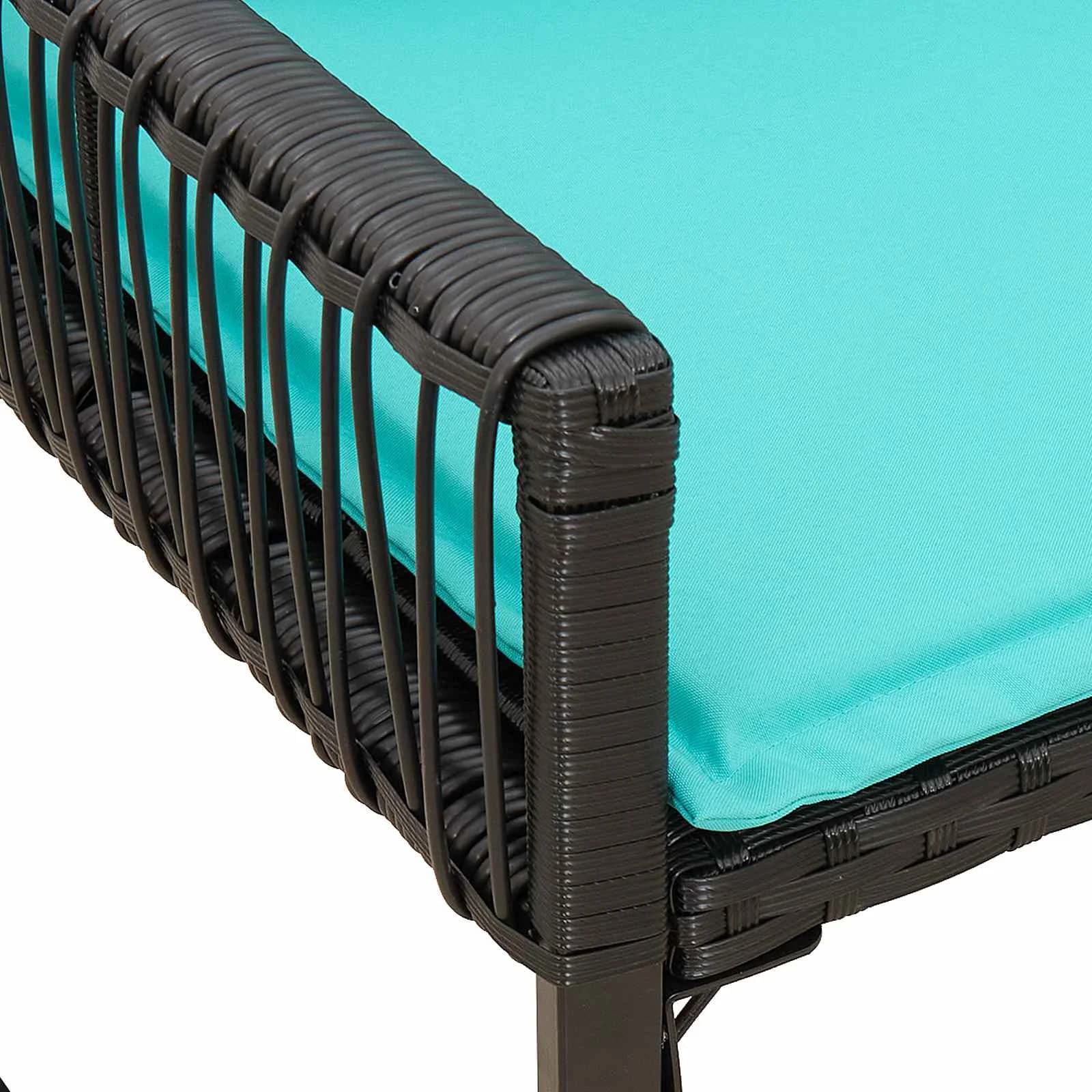 Zunanja klop 2 -Seater 4 kos 110 x 59 x 82 cm poli ratan - slika 10