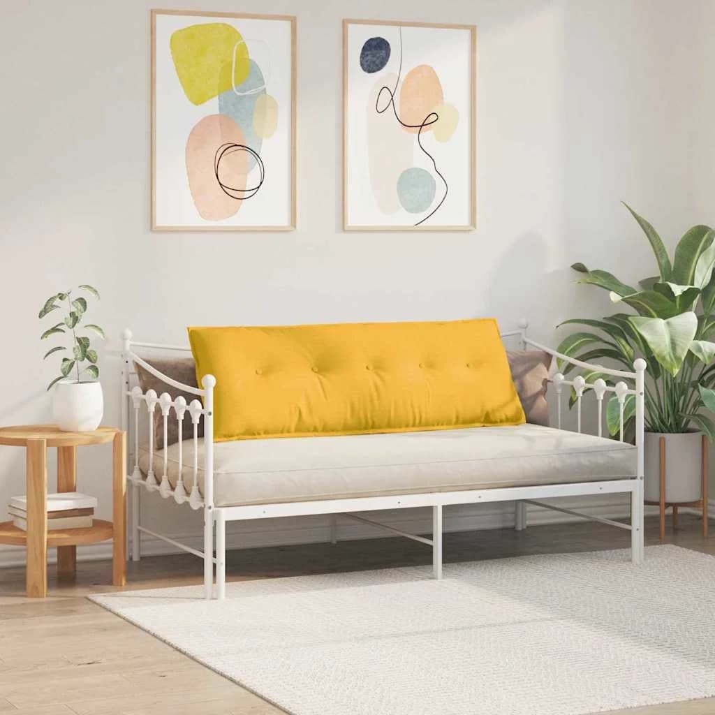 Poglavni vzglavnik Svetlo rumena 140 x 50 cm Žametna tkanina - slika 4