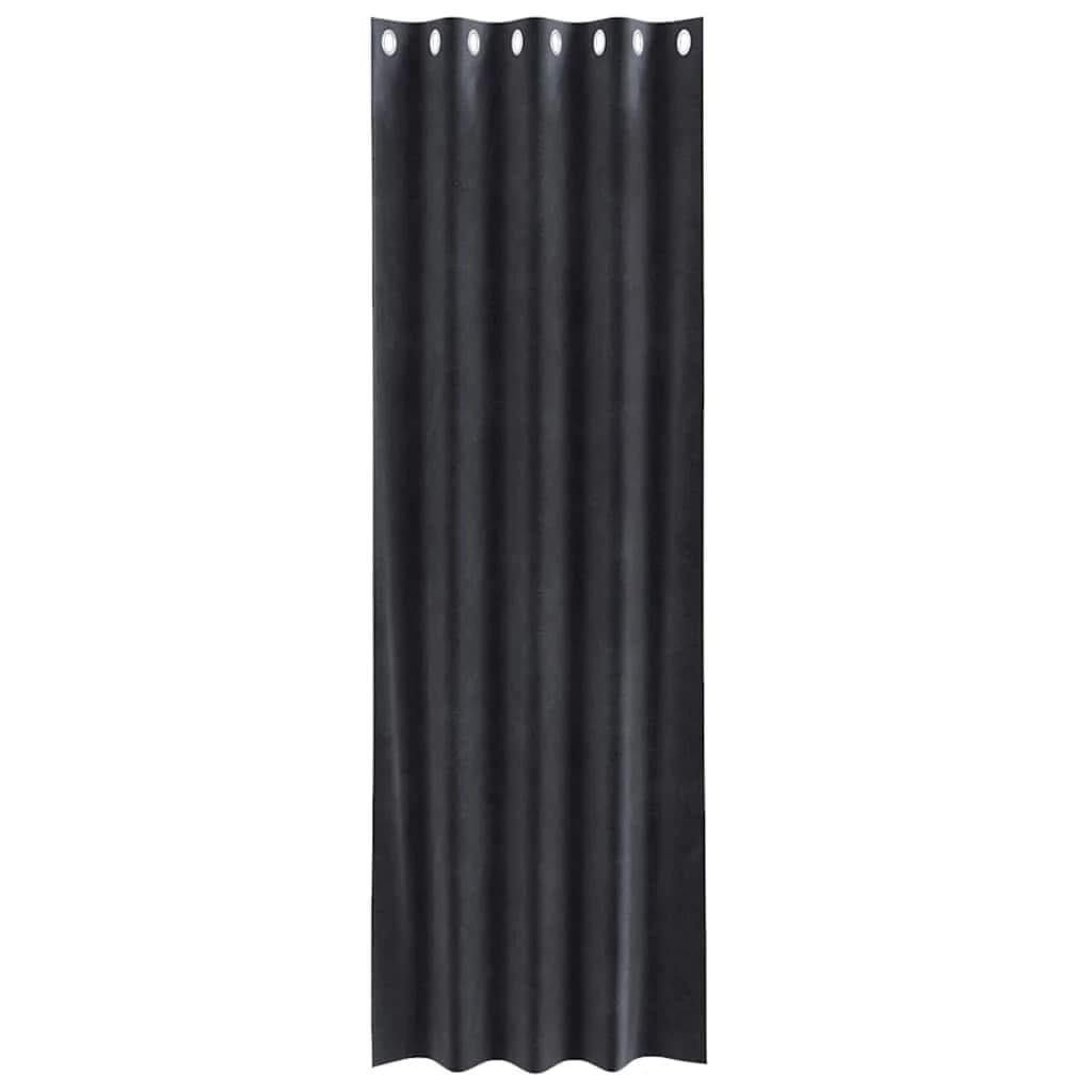 Zatemnitvene zavese 2 kos Temno siva 140 x 225 cm Žamet - slika 4