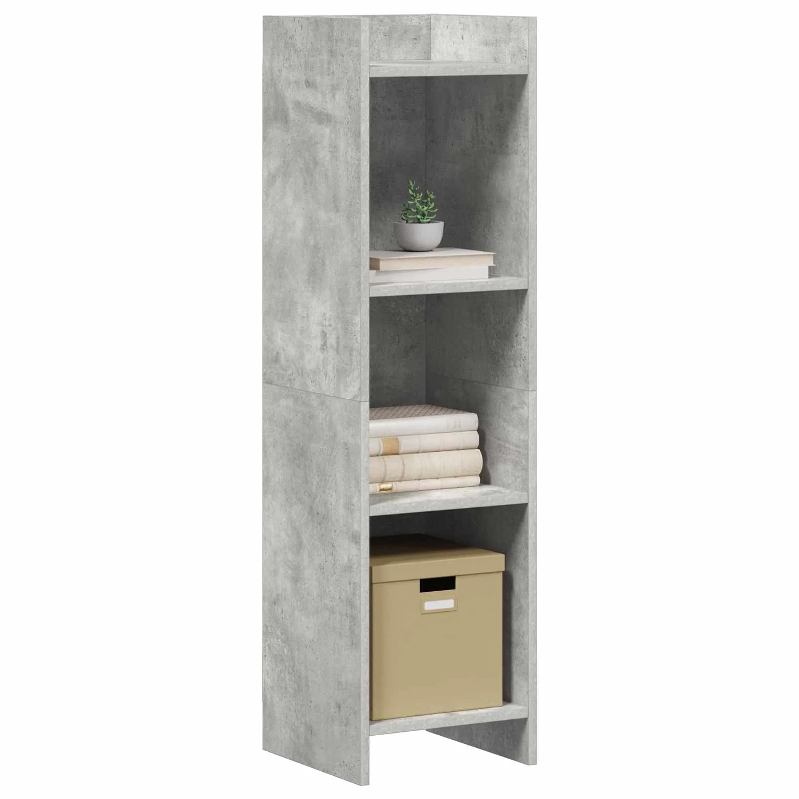 Knjižna omara Betonsko siva 30 x 30 x 111 cm Inženirski les - slika 3