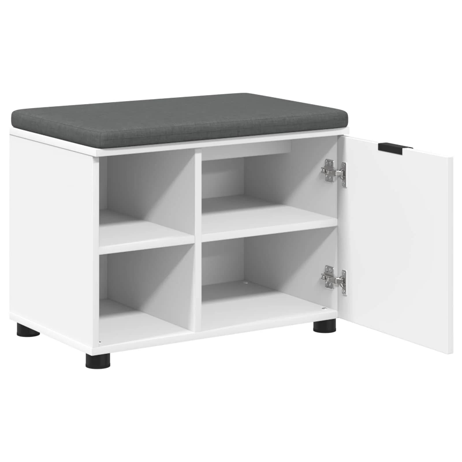 Haldna klop Bela 60 x 38 x 46 cm Oblikovan Les in Tkanina - slika 5