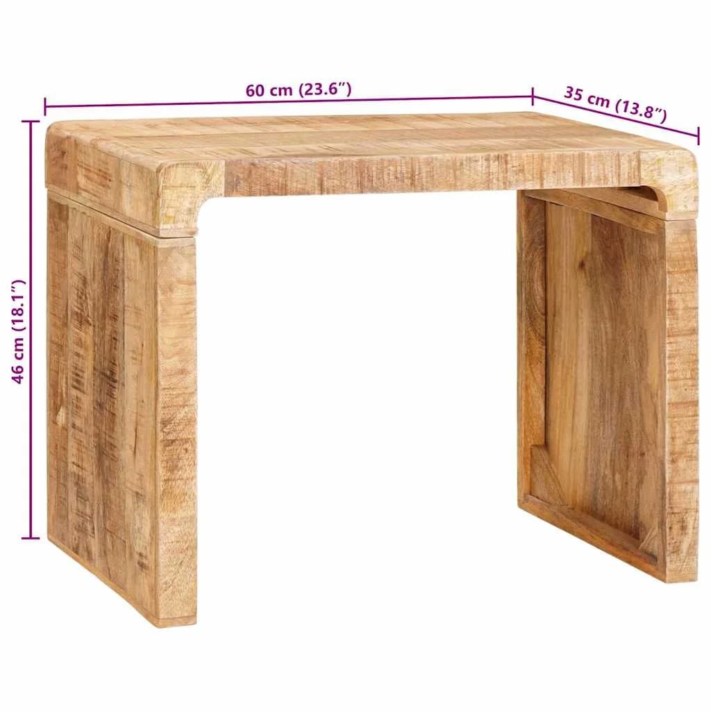 Stranska miza Rjava 60 x 35 x 46 cm Masiven les manga - slika 10