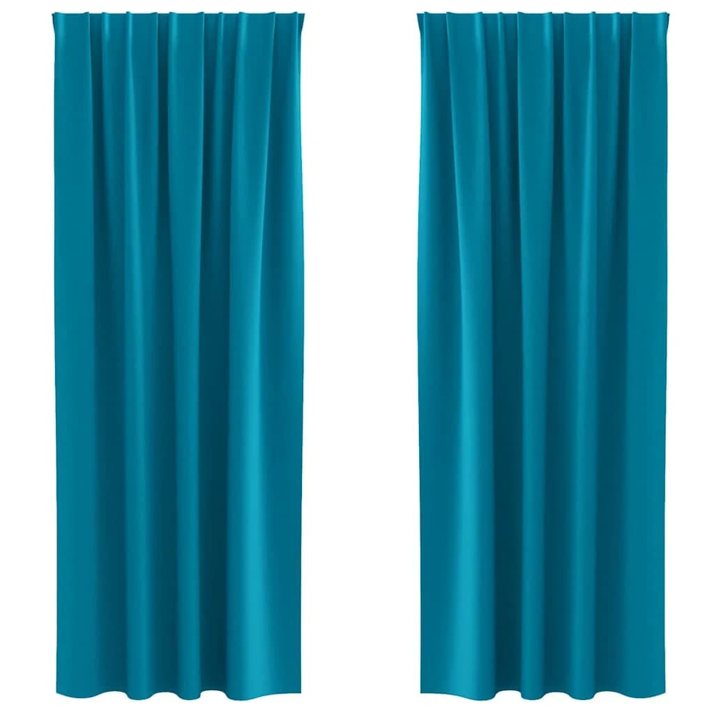 Zavese za zatemnitev z obroči 2 kos Turkizna 260 x 140 cm - slika 2