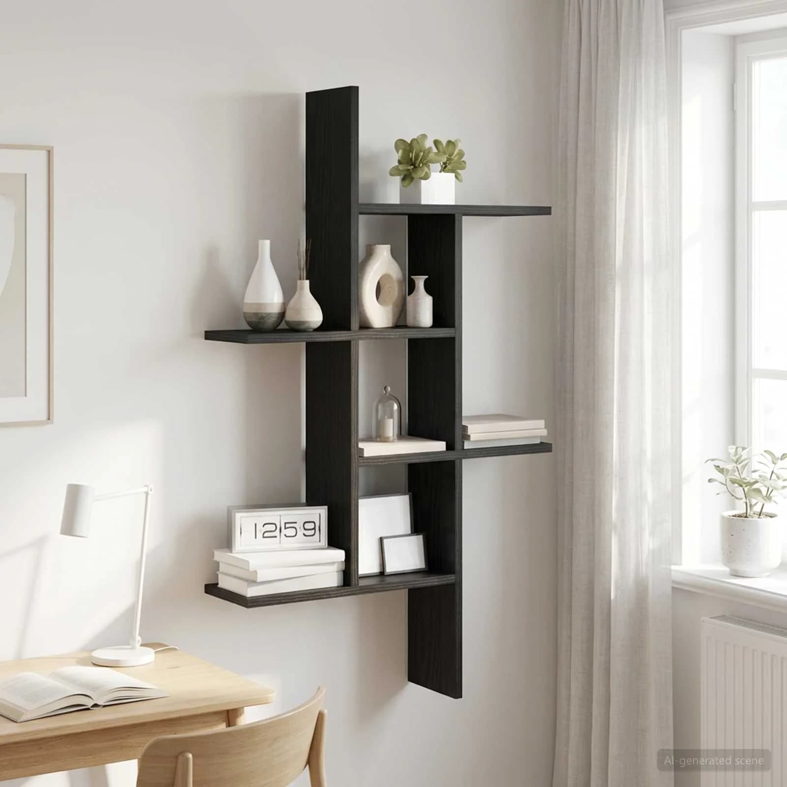 Stenska polica Črni hrast 61 x 15 x 102 cm Inženirski les