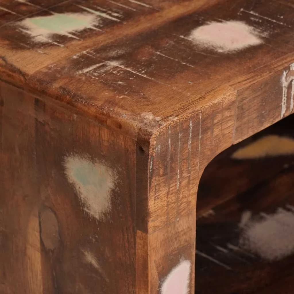 Nočna omarica 2 kos Rjava 45 x 30 x 24 cm Trdna obnovljena les - slika 9