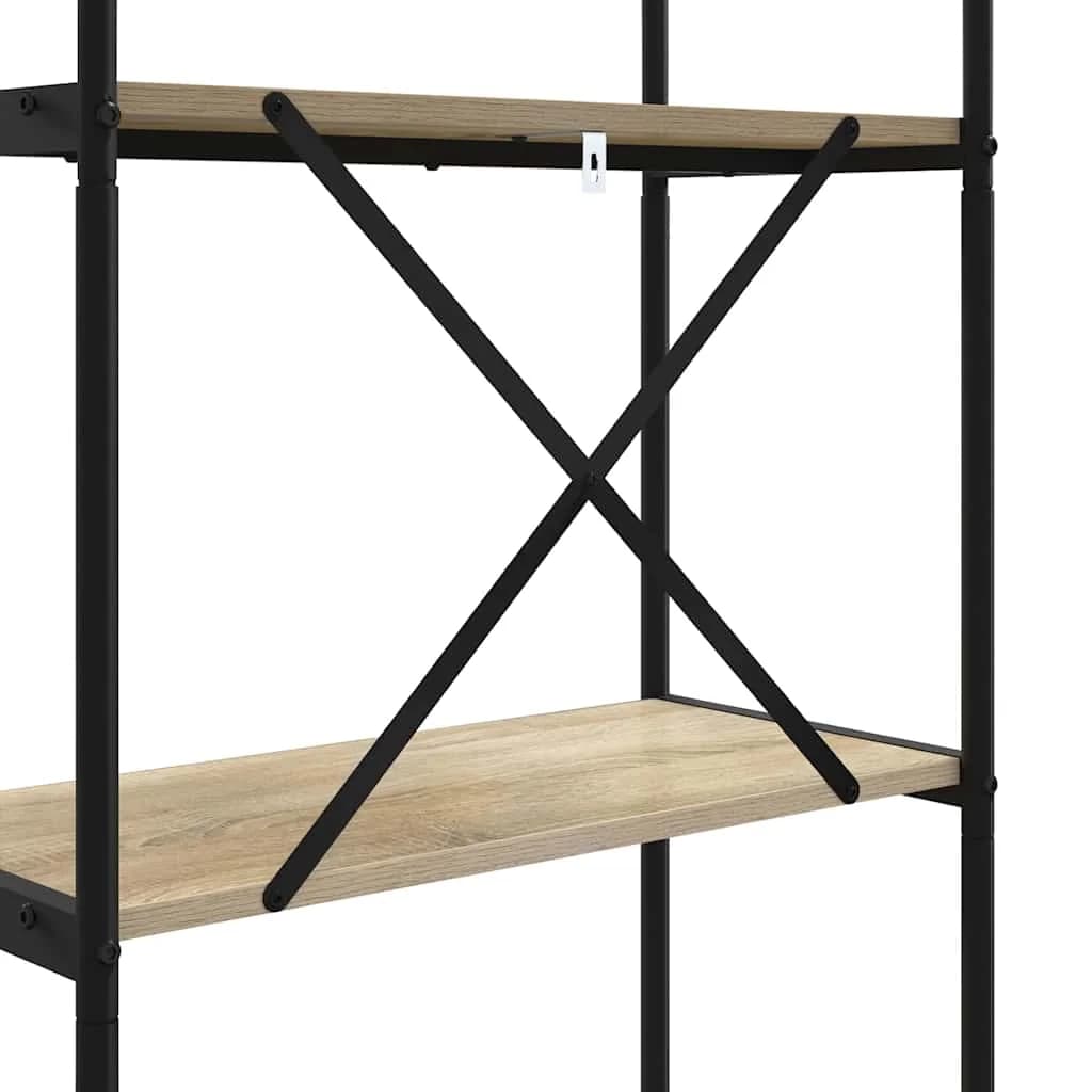 Knjižna polica 3 nivojev 80 x 30 x 109 cm Inženirski les - slika 9