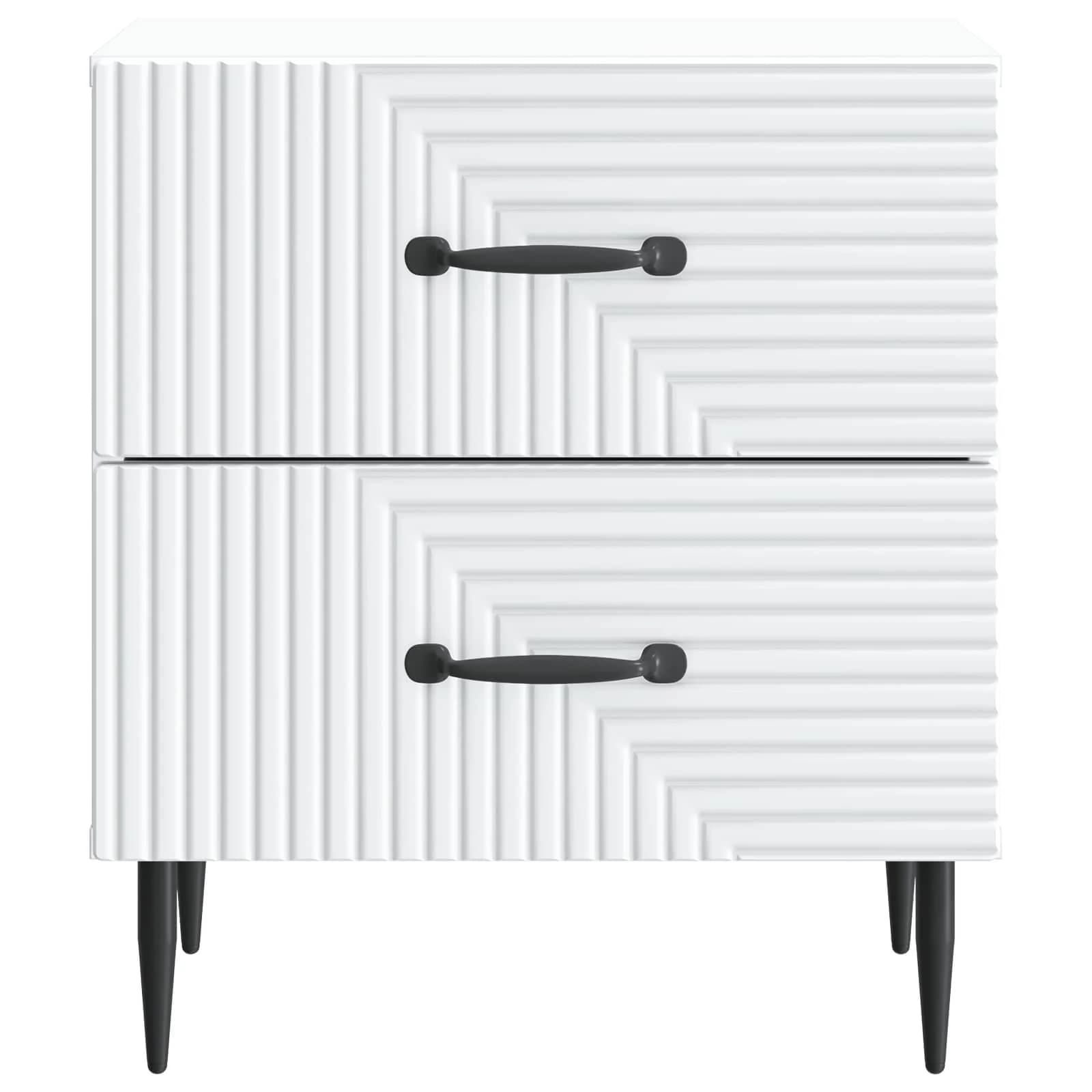 Nočna omarica Bela 43 x 34,5 x 47,5 cm Inženirski les - slika 5