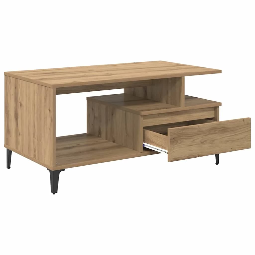 Klubska miza Umetni hrast 90 x 49 x 45 cm Inženirski les - slika 5