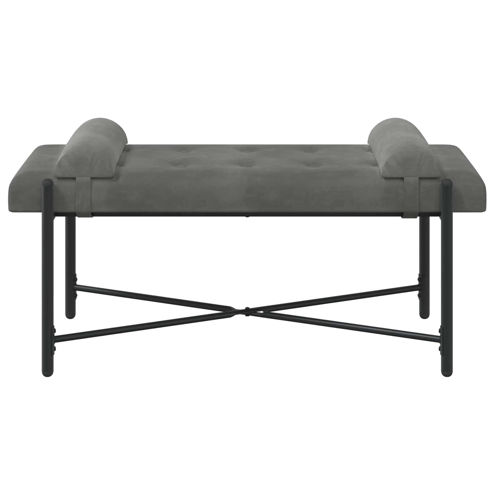 Klubska klop z gumbi in vzglavniki Temno siva 110 x 40 x 46 cm - slika 6