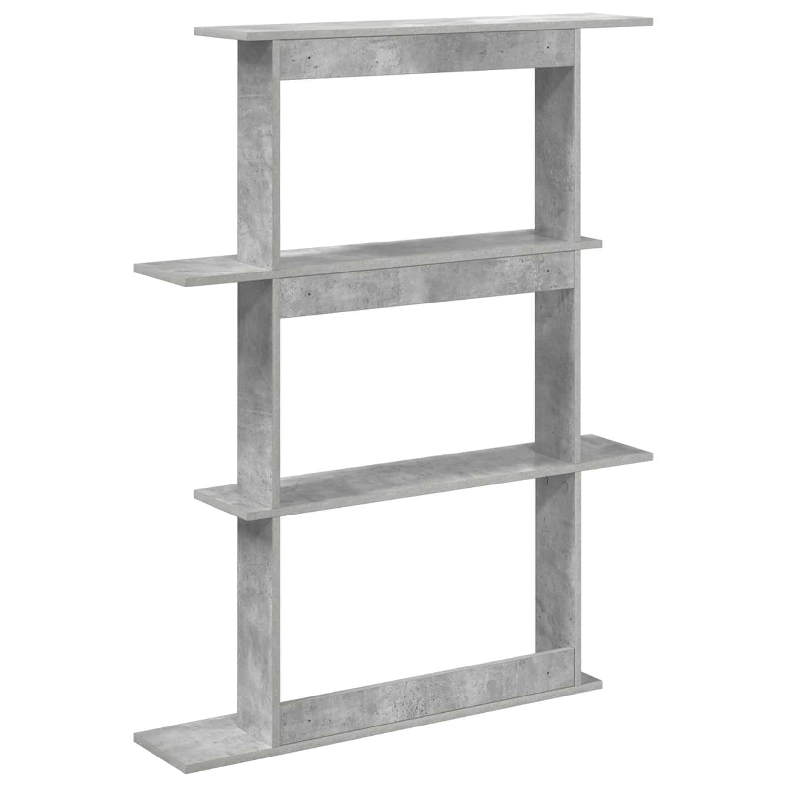 Stenska polica Betonsko siva 100 x 20 x 126 cm Inženirski les - slika 6