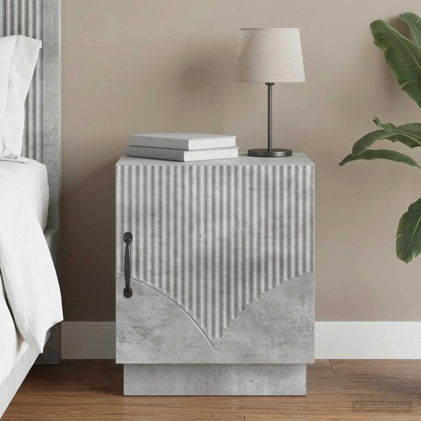 Nočna omarica Betonsko siva 43 x 34,5 x 47 cm Inženirski les
