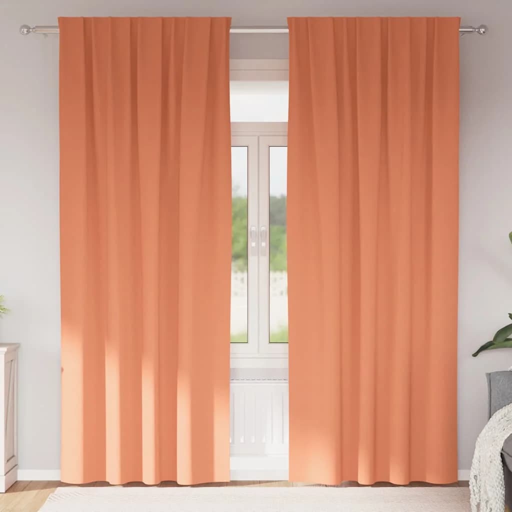 Zavese za zatemnitev z obroči 2 kos Terakota 260 x 140 cm