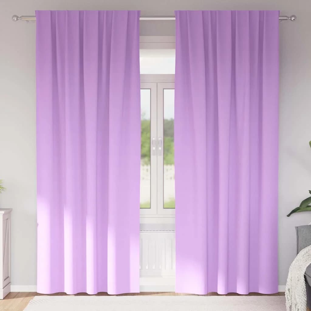 Zavese za zatemnitev z obroči 2 kos Vijolična 245 x 140 cm