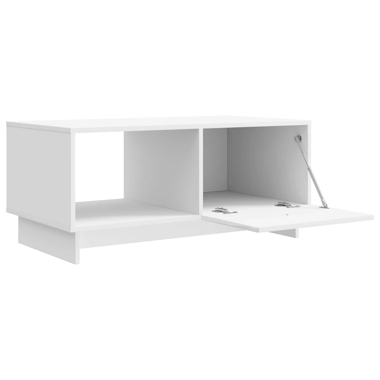 Klubska miza Bela visok sijaj 90 x 50 x 40 cm Inženirski les - slika 4