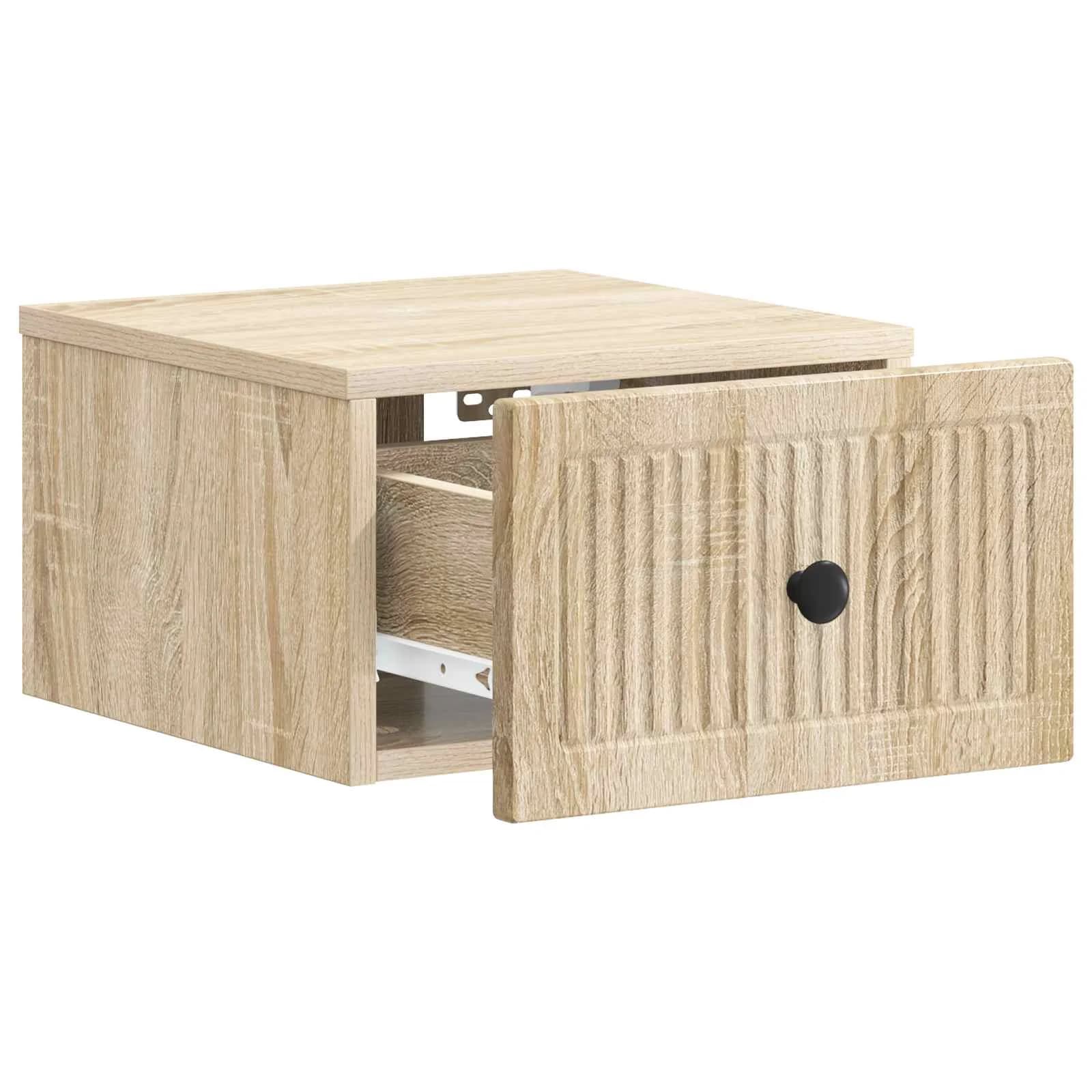 Stenski nočni omarici 2 kos Sonoma hrast 33 x 34,5 x 20 cm - slika 6