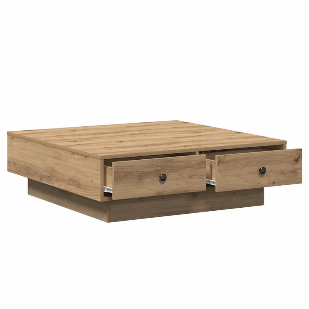 Klubska miza Umetni hrast 90 x 90 x 28 cm Inženirski les - slika 11