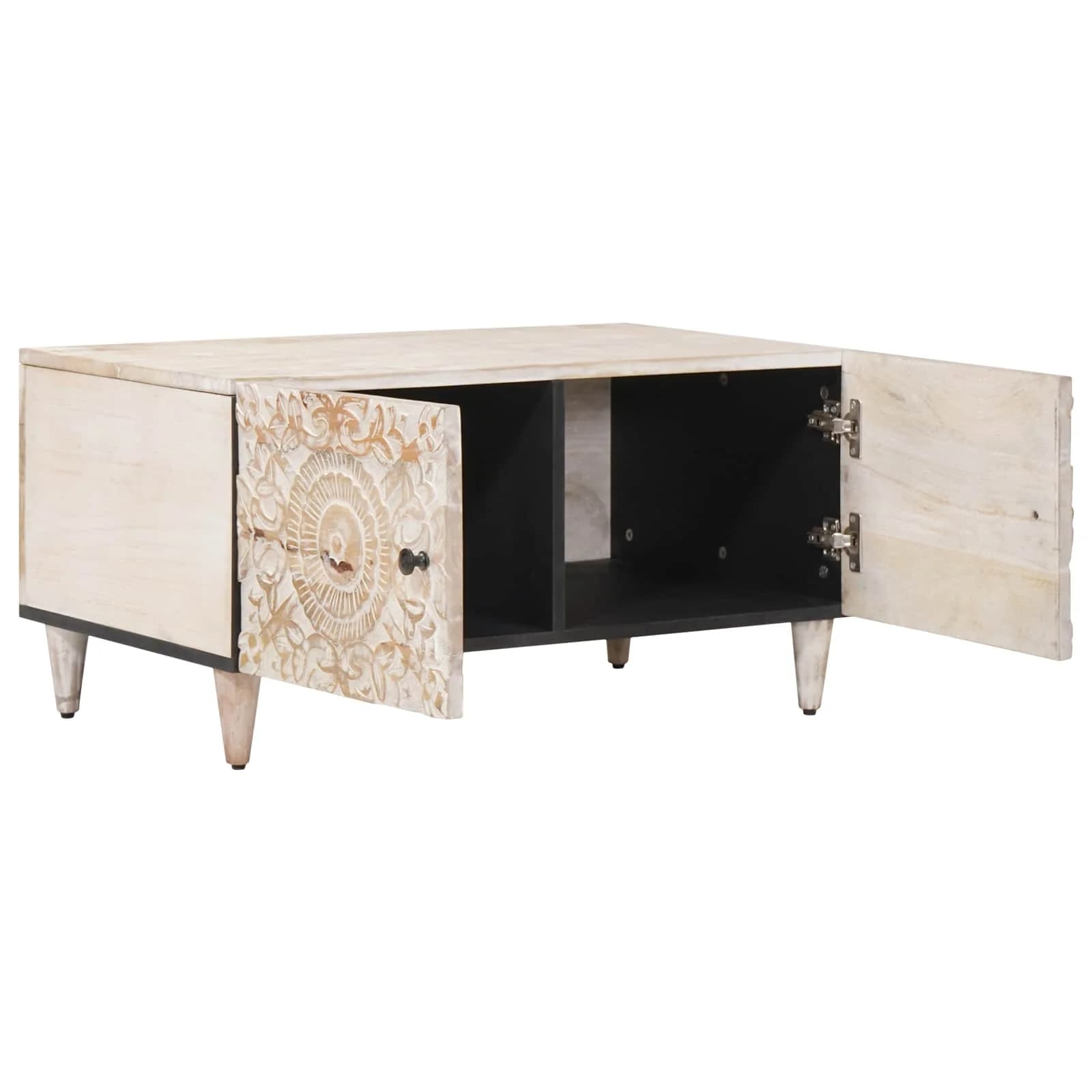 Klubska miza Bela 80 x 50 x 40 cm Masiven les manga - slika 2