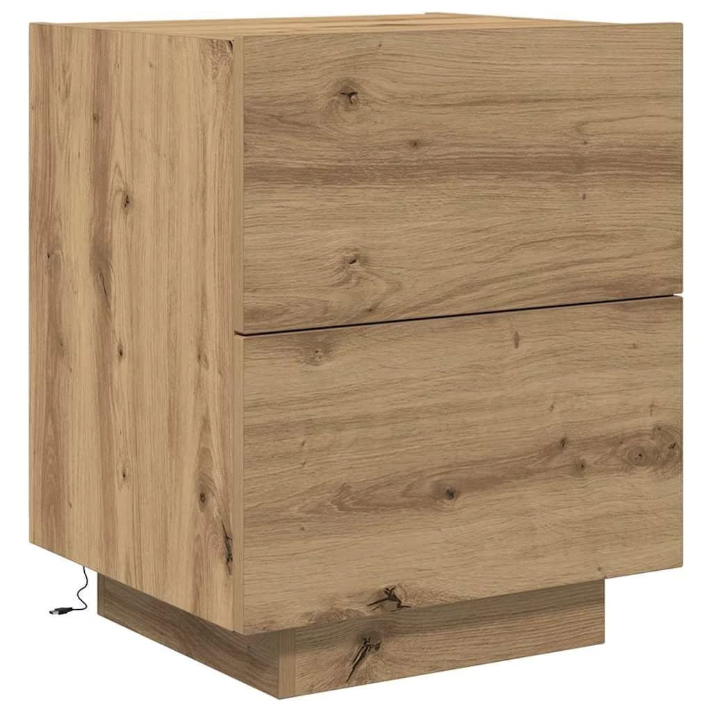 Nočna omarica Umetni hrast 45 x 40 x 55 cm Inženirski les - slika 2