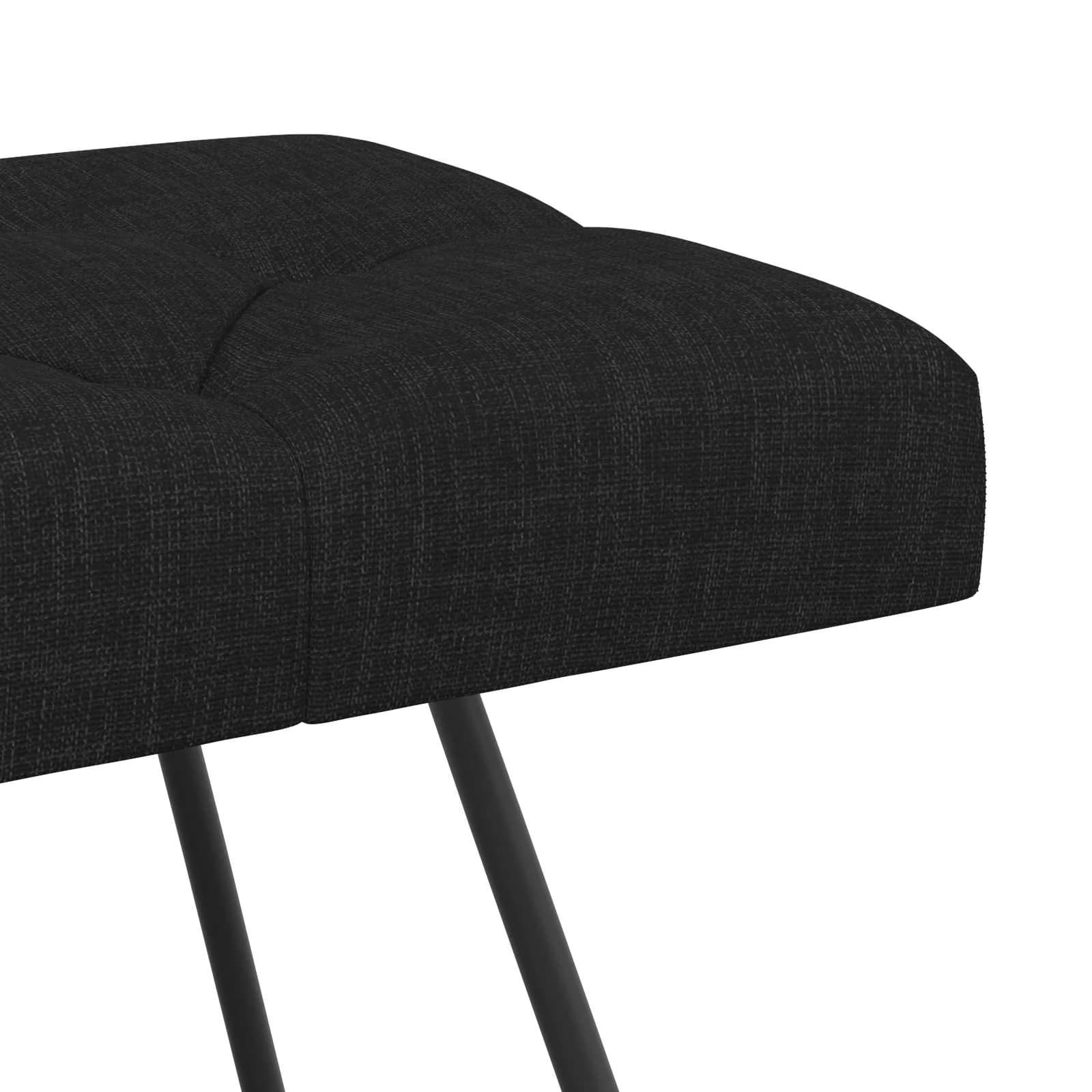 Klop s gumbnim oblazinjenjem Črna 110 x 40 x 46 cm Blago - slika 6
