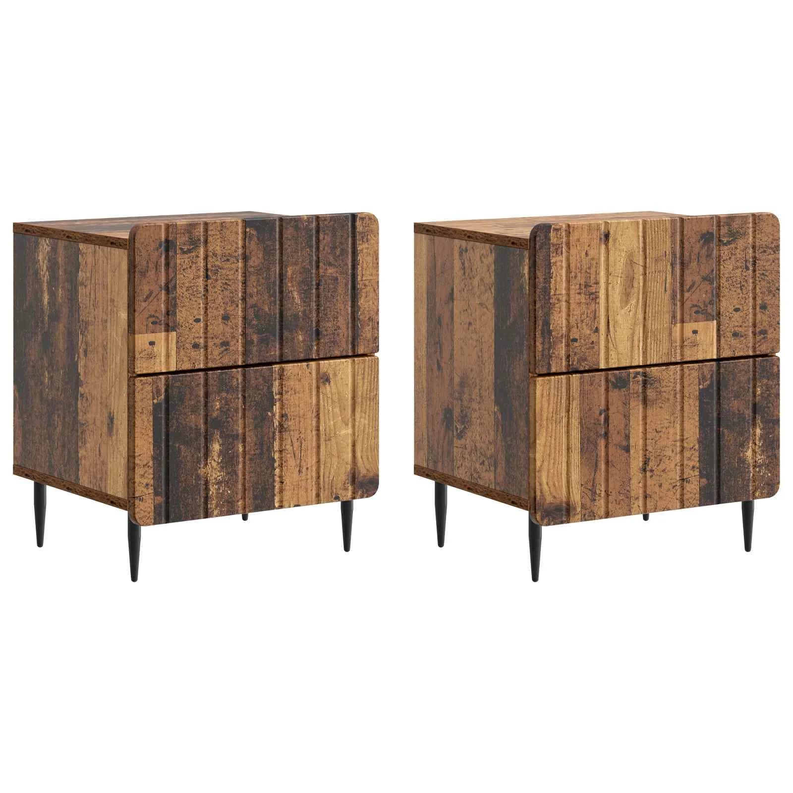 Nočna omarica 2 kos Star les 43 x 34,5 x 49,5 cm Inženirski les - slika 2