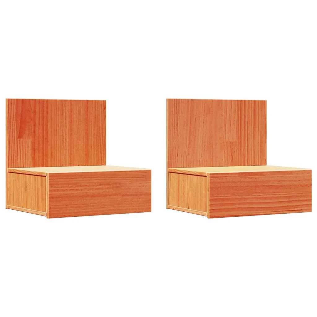 Nočna omarica 2 kos Voskast rjav 42 x 32,5 x 40 cm - slika 2