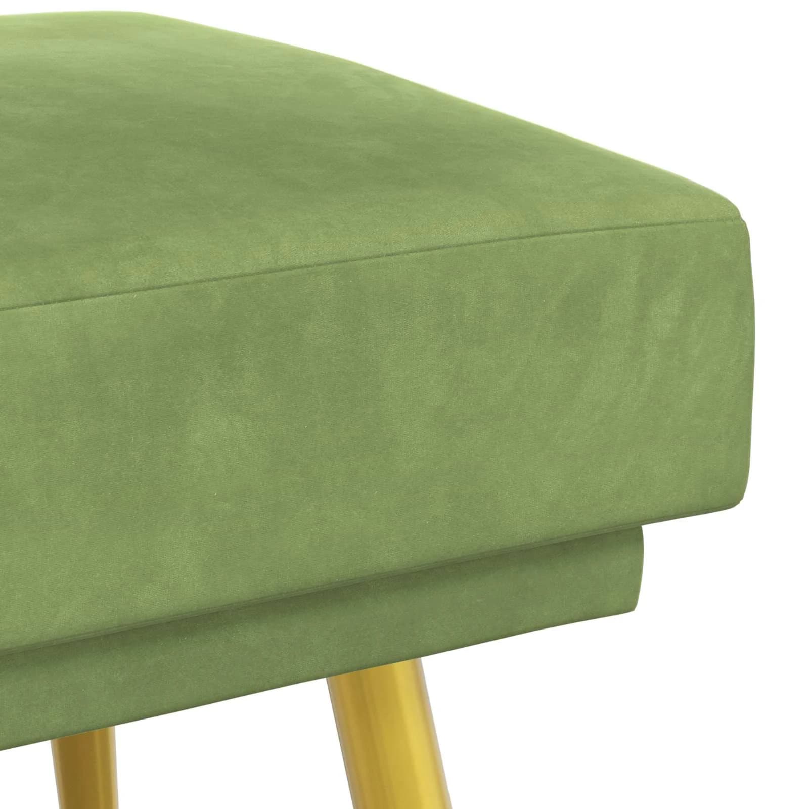 Dvojna klop Svetlo zelena 120 x 45 x 46 cm Žamet - slika 6