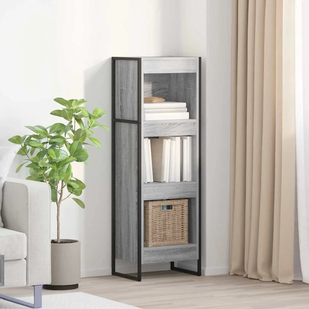 Knjigovni omar 40 x 30 x 121 cm Inženirski les Siva Sonoma