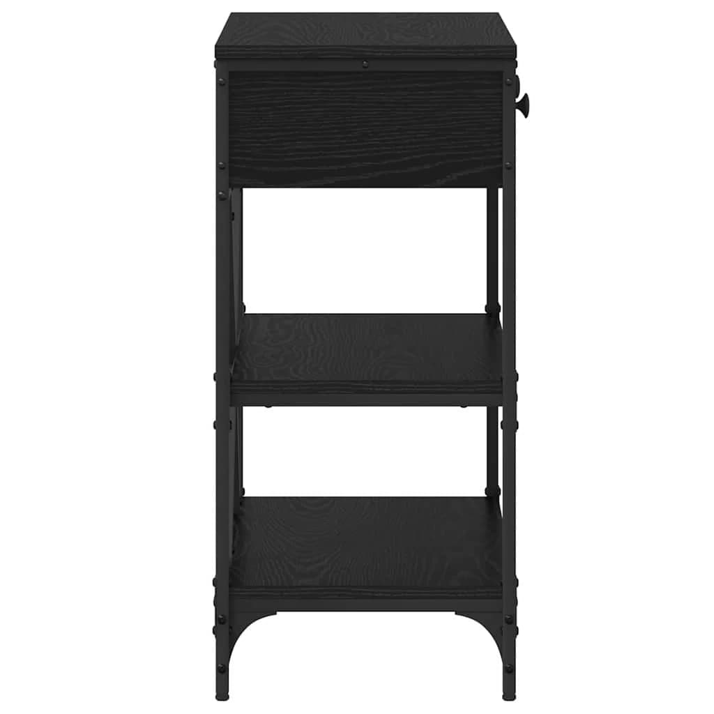 Konzolna miza s predalom Črna Orehovina 75 x 34,5 x 75 cm les - slika 7