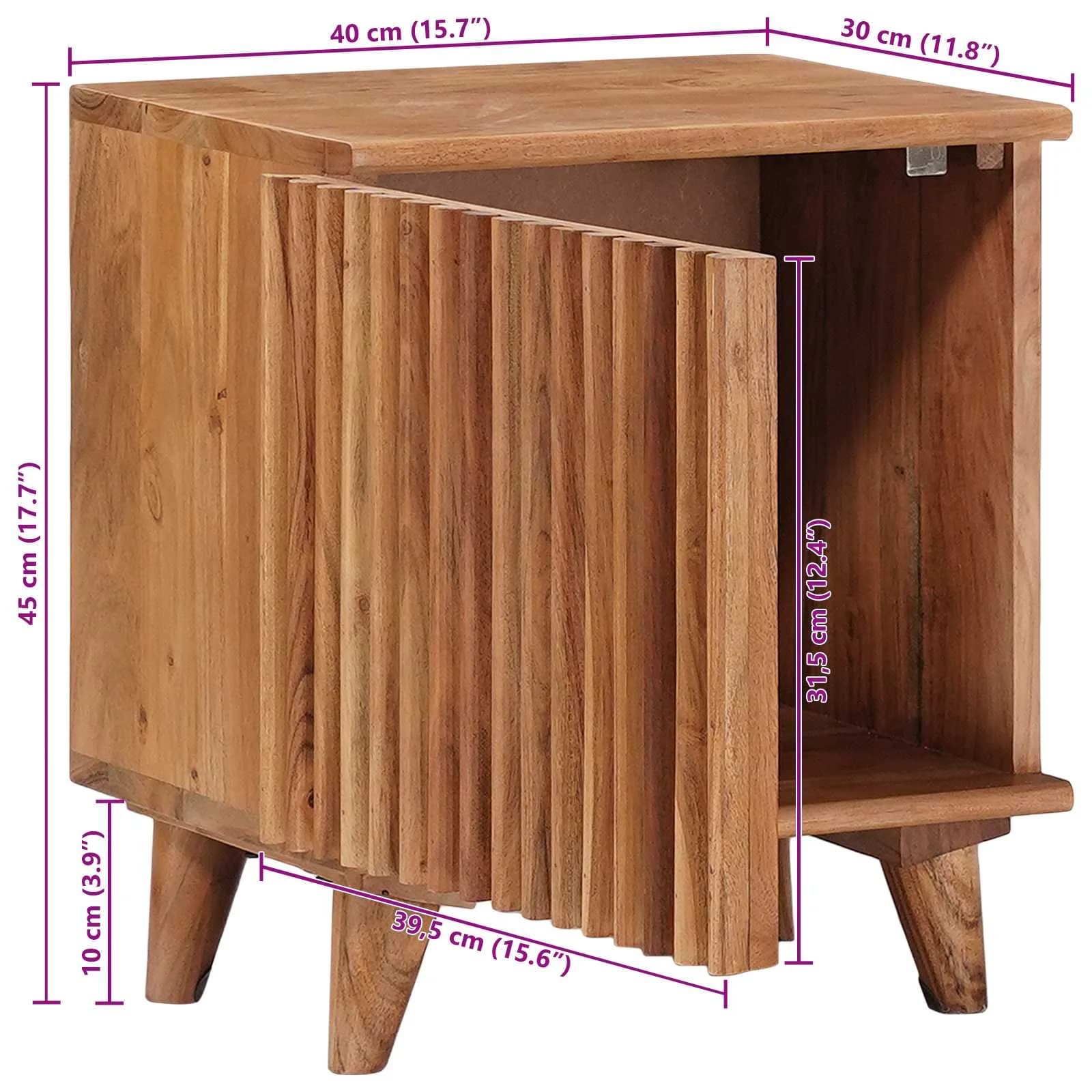 Ročno izdelana nočna omarica Teak rjava 40 x 30 x 45 cm - slika 12