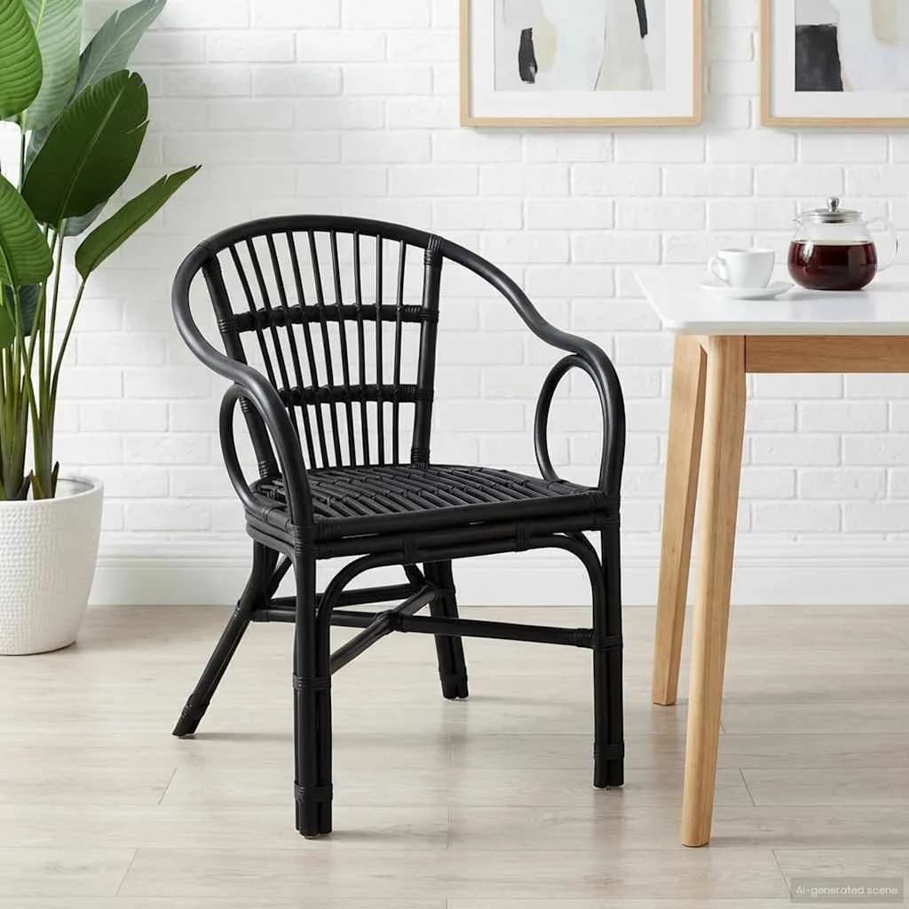 Zložljiva stolica Črna 58 x 60 x 81 cm Ratan