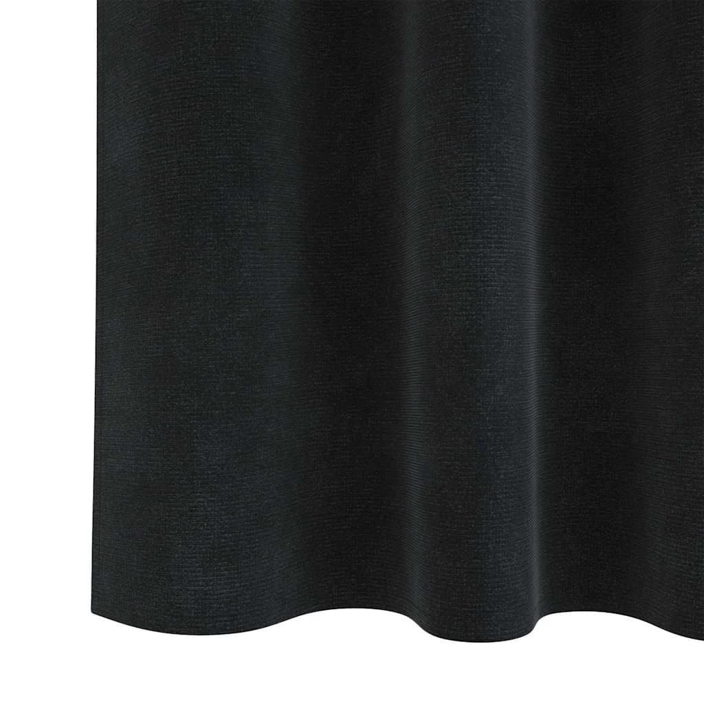 Zatemnitvene zavese 2 kos Črna 140 x 245 cm Žamet - slika 6