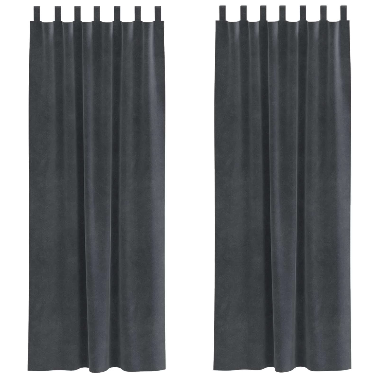 Zatemnitvene zavese 2 kos Svetlo siva 140 x 260 cm Žamet - slika 2